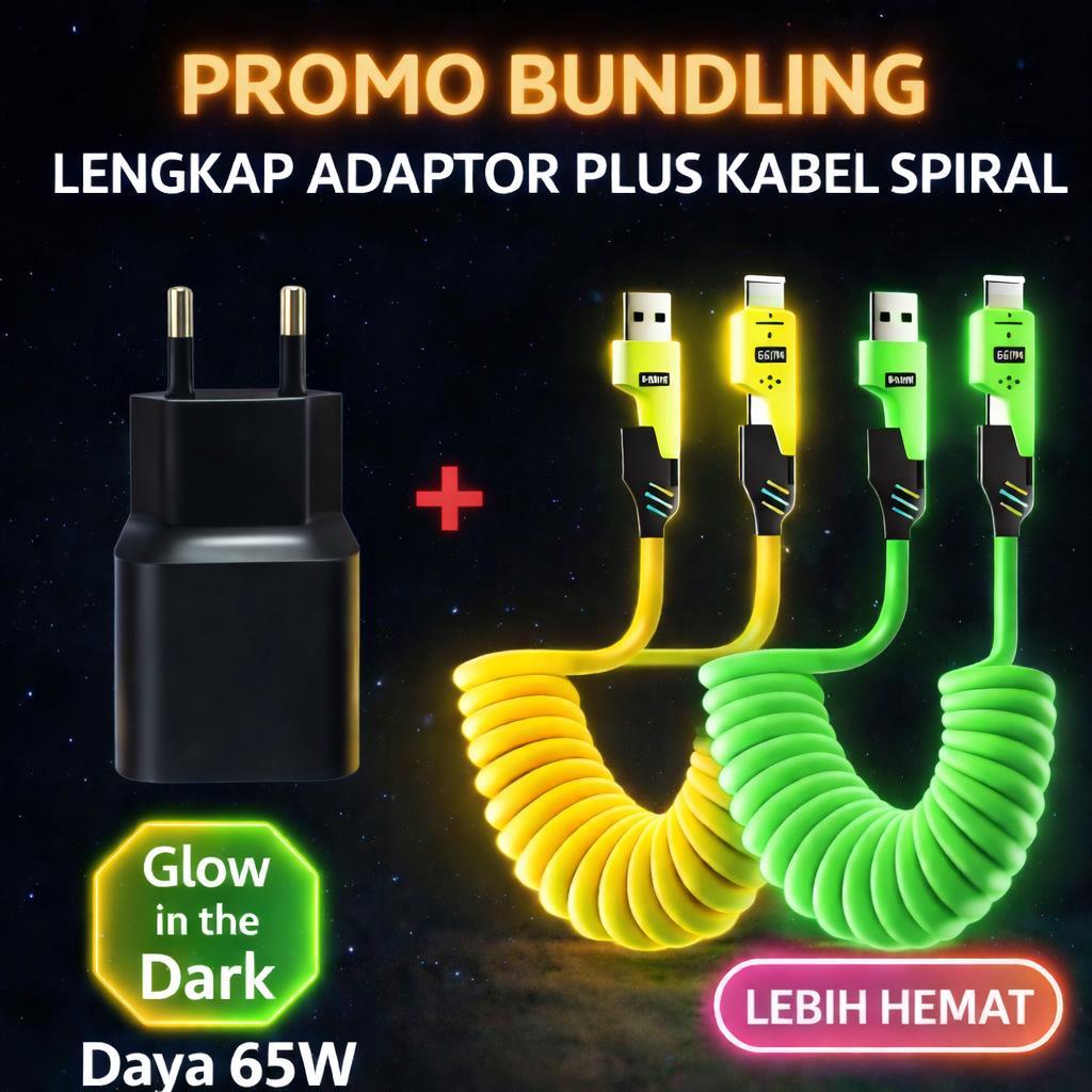 BUNDLING ADAPTER PLUS SPIRAL CABLE COLOR FAST CHARGING 65W variation