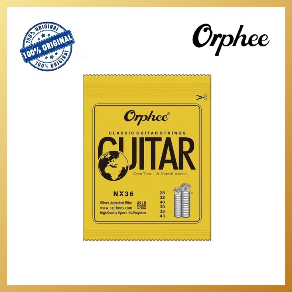 Orphee NX 36 28-43 สายกีตาร์คลาสสิกไนลอนความตึงเครียดปกติ