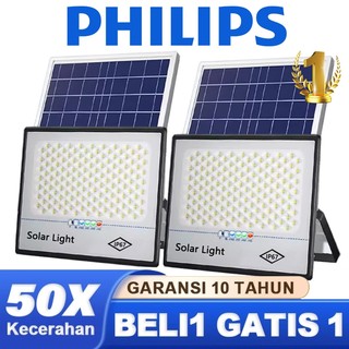 [ Beli 1 Gratis 1]15000W Yang Ditingkatkan Lampu Tenaga Surya Outdoor Lampu Sorot Tenaga Surya Ip67 Tahan Air Lampu Solar Cell Lampu Outdoor Daya Tinggi Lampu Panel Surya Outdoor