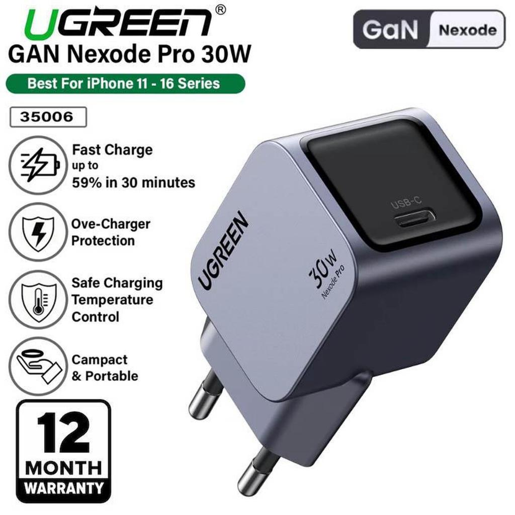 IPhone 16 15 Pro Max Plus iPad Air M2 Pro M4 UGREEN อะแดปเตอร์ชาร์จ 30W Nexode Pro