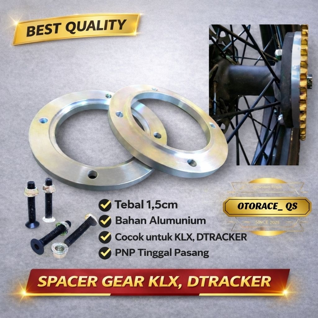 Spacer เกียร์ spirer เกียร์รถจักรยานยนต์ KLX DTRACKER ขนาด 1 ซม. 1.5 ซม. วัสดุอลูมิเนียมหนา pnp
