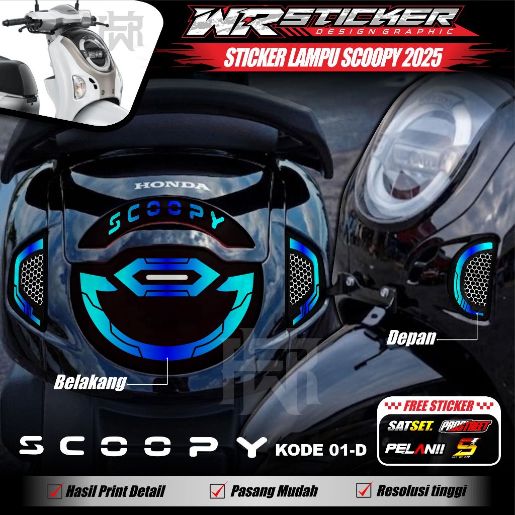 ใหม่ SCOOPY 2025 สติกเกอร์แสงสติกเกอร์ UV โปร่งใสไฟท้ายและไฟเลี้ยว Variation Scoopy New WR