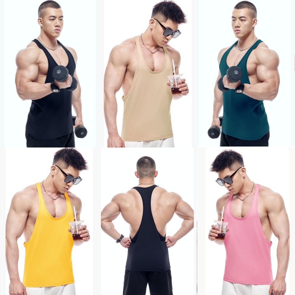 เสื้อกล้ามยิมผู้ชายฟิตเนสยิมเสื้อลําลอง Musclefit Muscletee Cool