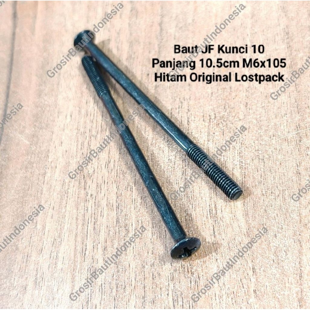 (4 ชิ้น) JF Bolts Key 10 ความยาว 10.5 ซม. M6x105 สีดํา Original Lostpack