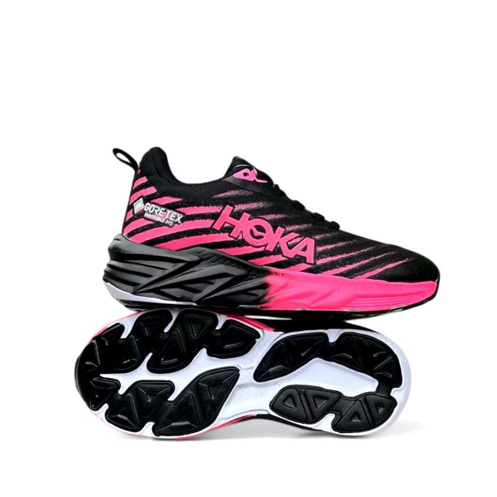 HOKA MENS RUNNING SHOES FITNESS RUNNING SPORTS สําหรับผู้ชายและผู้หญิง HOKA BLACK PINK
