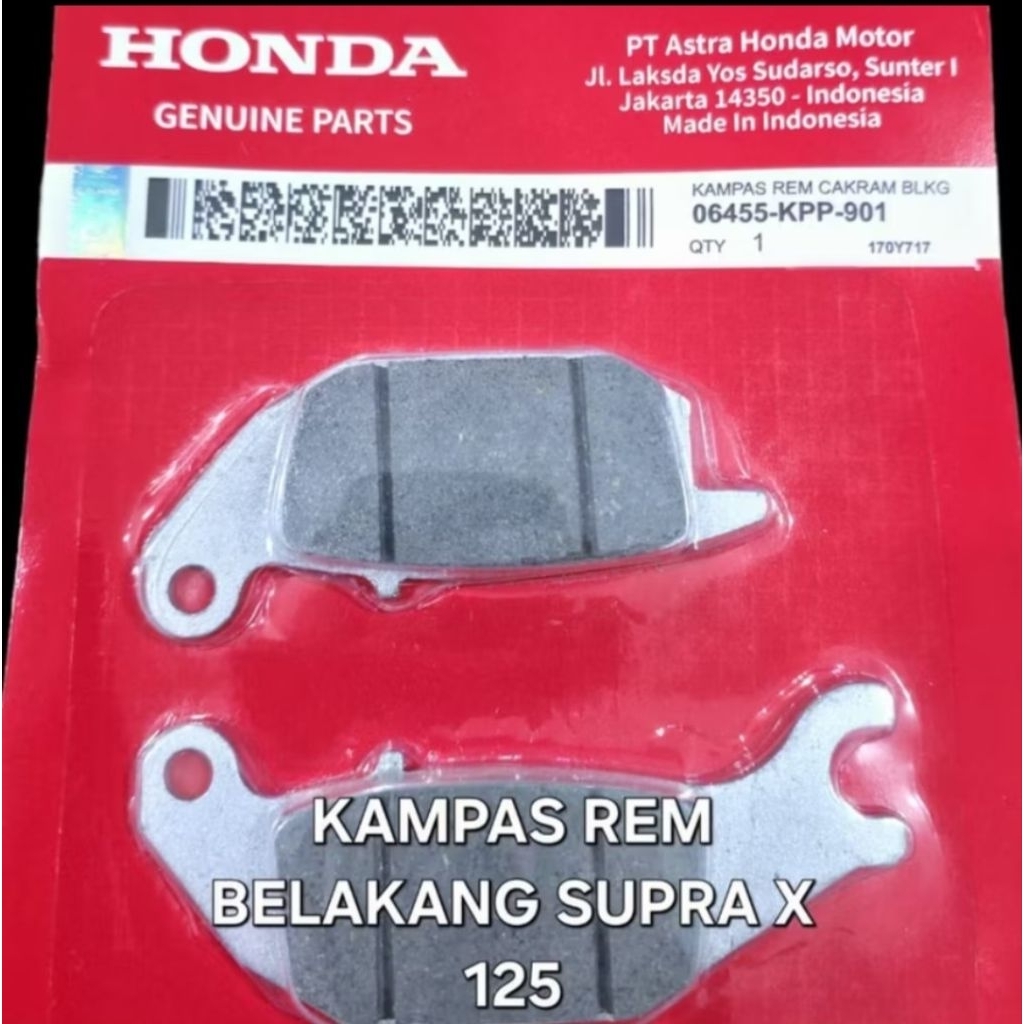ผ้าเบรคหลังสําหรับ Supra X 125 หลัง 06435KPP901