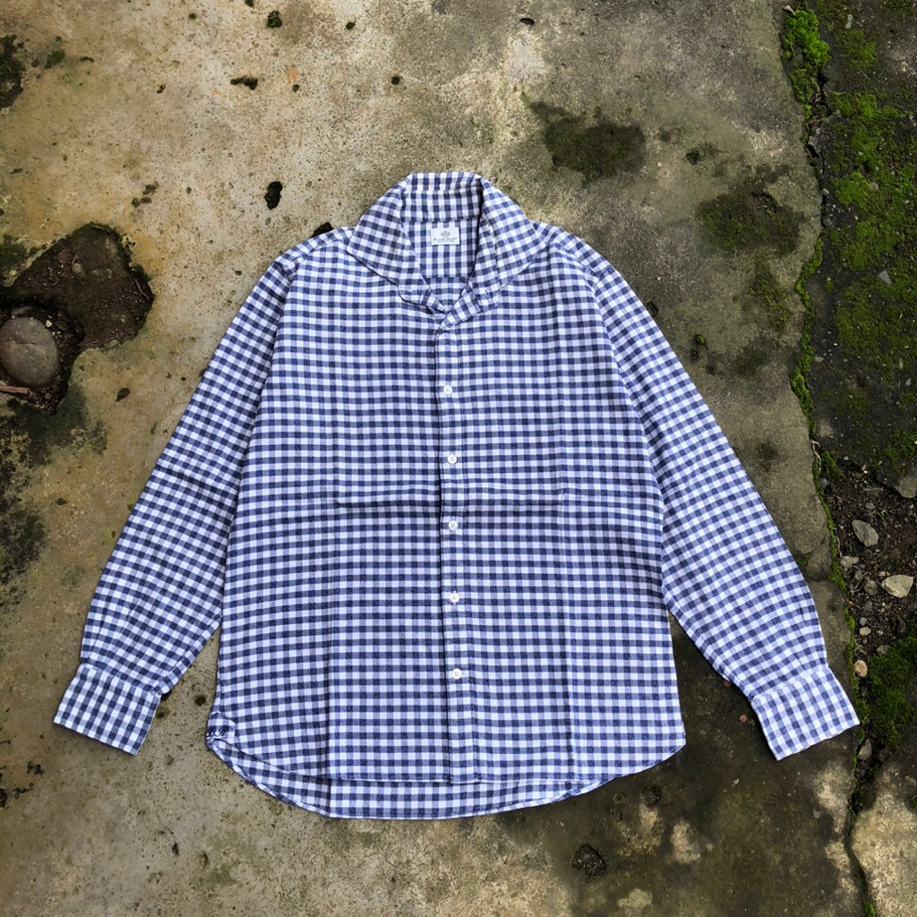 KEMEJA Beams เสื้อเชิ้ตผ้าสักหลาดหัวใจ (มือสอง)