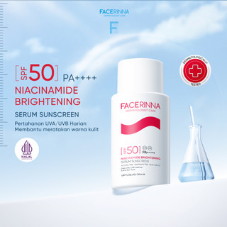[SPF 50 PA++++] Facerinna Niacinamide Brightening Serum Sunscreen SPF 50 PA++++ 30ml/50ml UV Shield | Proteksi UV Daily UV Defense Physical Sunscreen Menyerap Cepat Mencerahkan Fades Dark Spots Tone Up Cream Sunscreen Wajah Sunblock