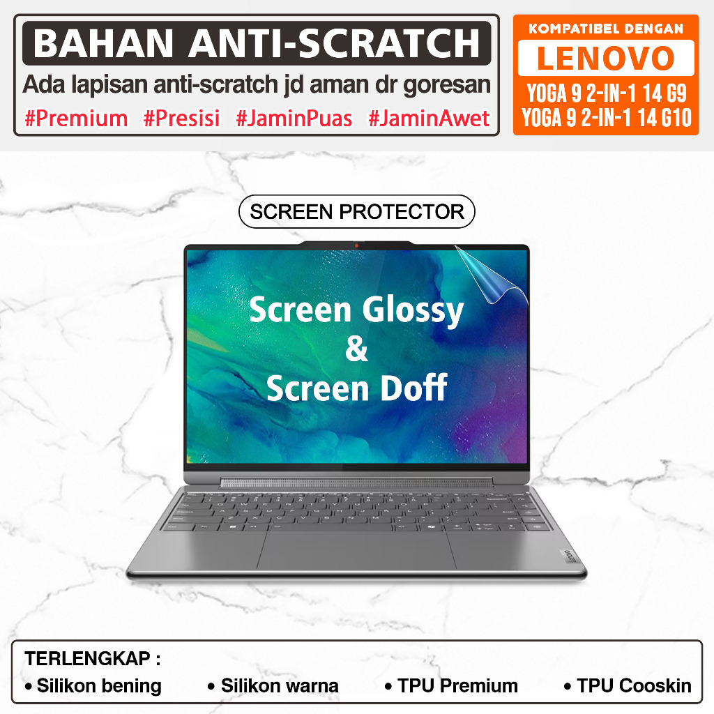 LAYAR ฟิล์มกันรอยหน้าจอเข้ากันได้กับ Lenovo Yoga 9 9i-14 2-in-1 14IMH9 Gen 9 Glossy Doff Anti-Bluera