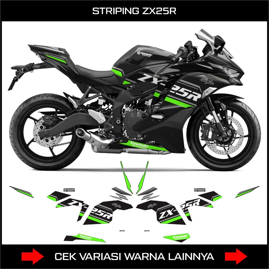 KAWASAKI NINJA ZX25R STRIPING STICKER / ZX25R MOTORCYCLE VARIATION STICKER