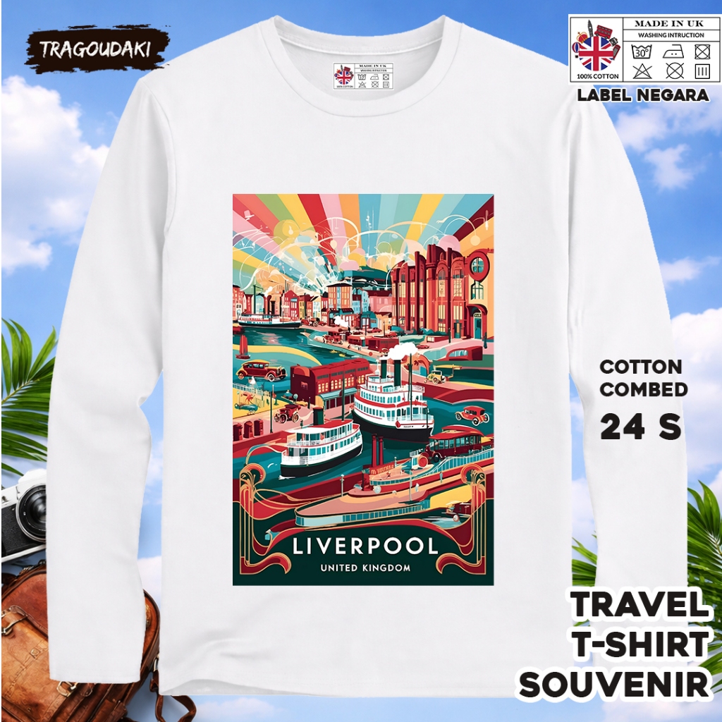 ENGLAND 89 LONG-SLEEVED SOUVENIR เสื้อยืด ENGLAND COUNTRY TAG COTTON 24S ของขวัญพรีเมี่ยม SOUVENIR