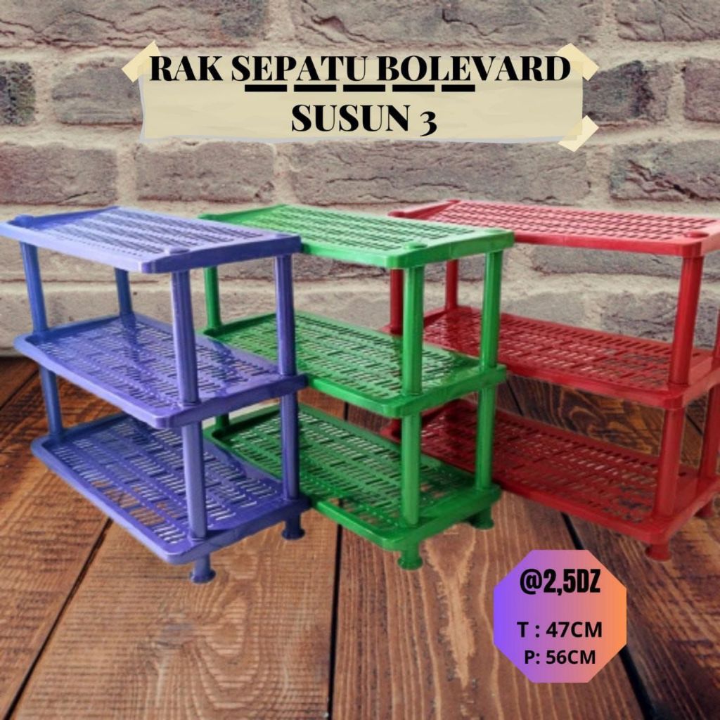 3-TIER SHOE RACK/4-TIER SHOE RACK MULTI-PURPOSE RACK BOLEVARD SHOE RACK สีสุ่ม THICK JUMBO