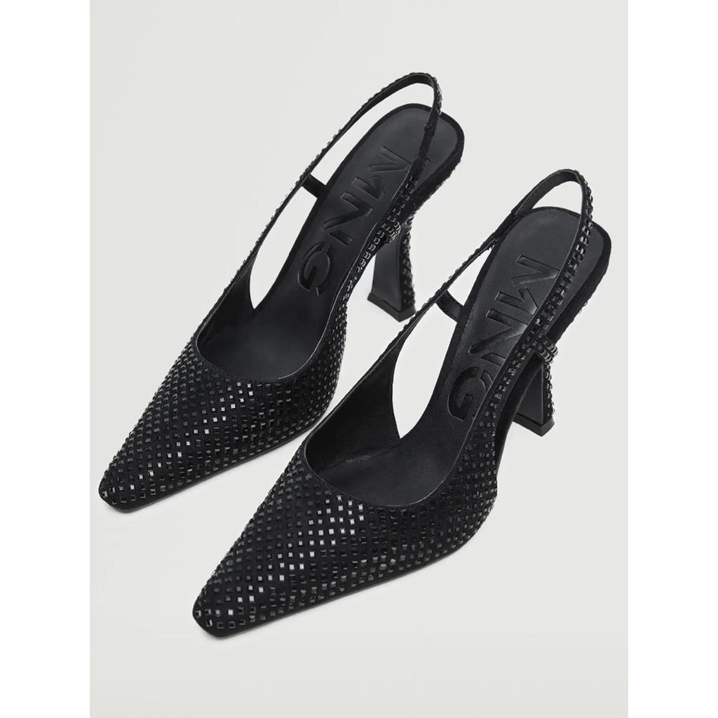MANGO Black Embellished Party Pumps | รองเท้าส้นสูง | ขนาด : 37