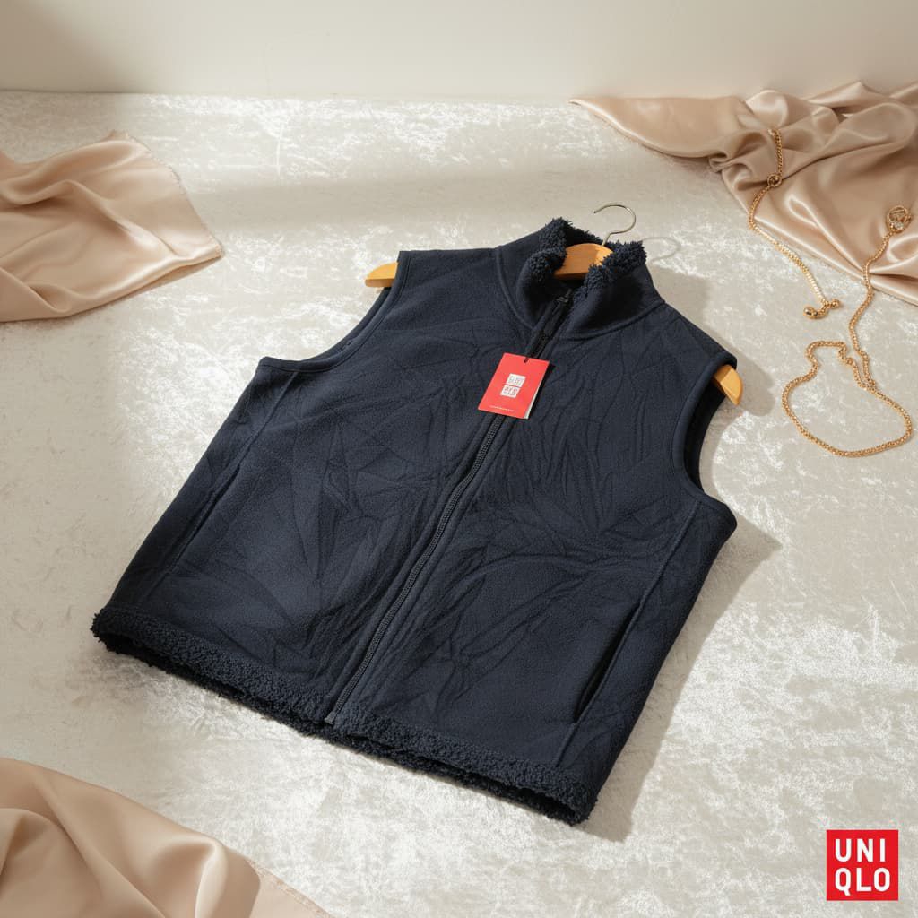 เสื้อกั๊ก Uniqlo Polar Sherpa เสื้อกั๊กแบบพลิกกลับได้