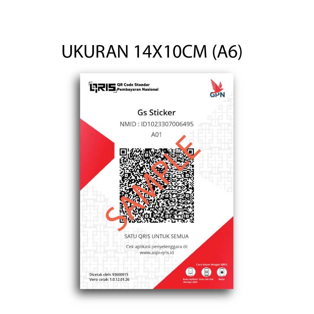 สติ๊กเกอร์ QRIS / QR Code Bank & Premium E-Wallet - กันน้ํา, Fade & Scratch - เคลือบมันเงา