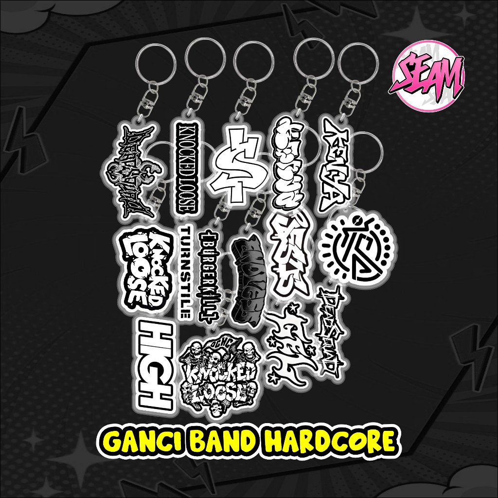 GANTUNGAN HARDCORE BAND KEYCHAIN HARDCORE ROCK KALCER KEYCHAIN