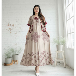 LarisBerkah Daster Fuji Bintang Bahan Rayon Grade A Resleting Depan Ld 130