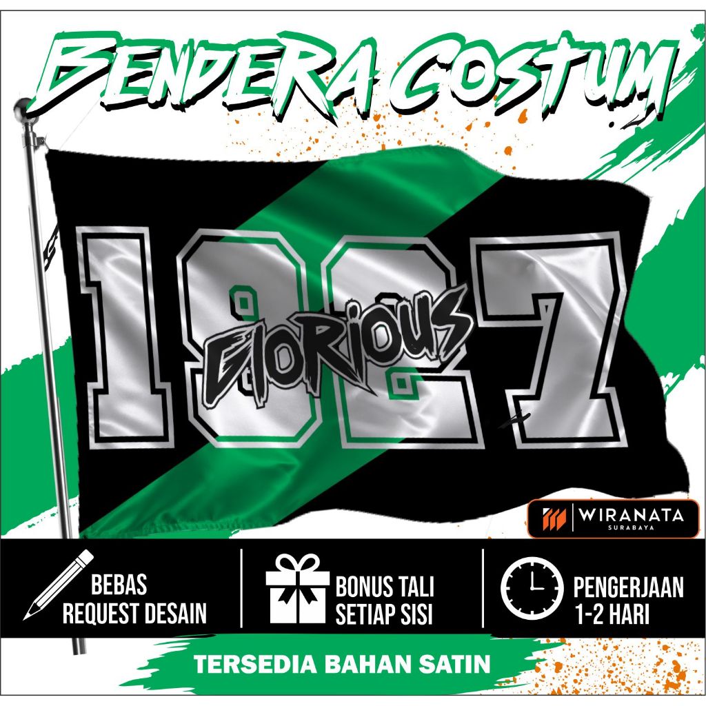 Persebaya Flag ออกแบบที่กําหนดเอง Bonek Flag Football Supporter
