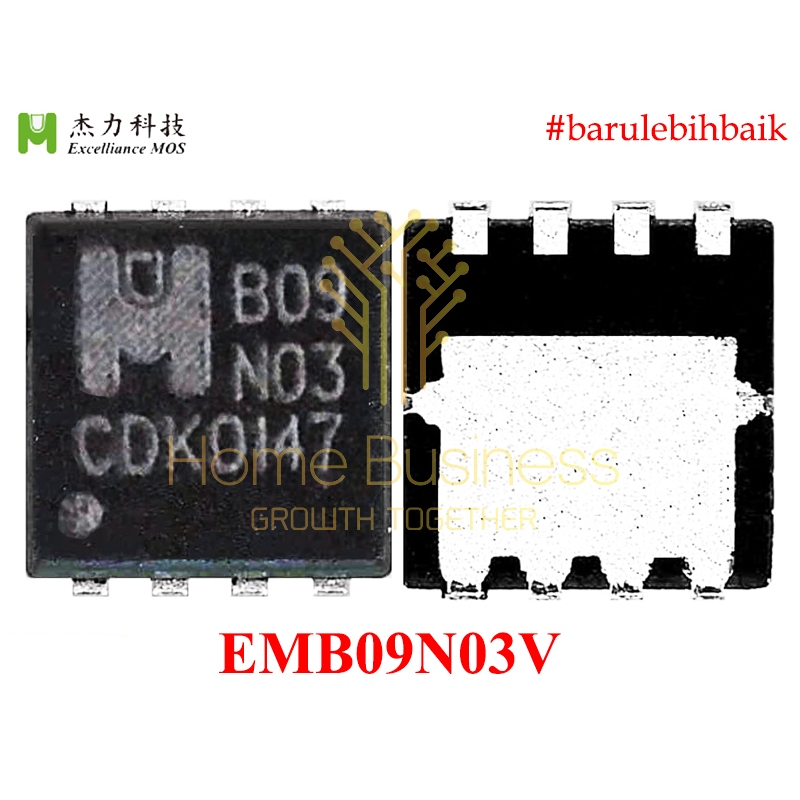 IC EMC MOSFET EMB09N03V EMB09N03 B09N03 09N03 30V 20A N-Channel N-Ch NChannel Nch DFN33 เดิม