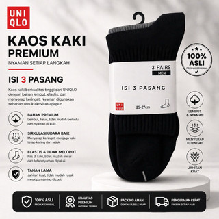 Kaos Kaki Pria Uniqlo Original Import Jepang - Isi 3 Pasang