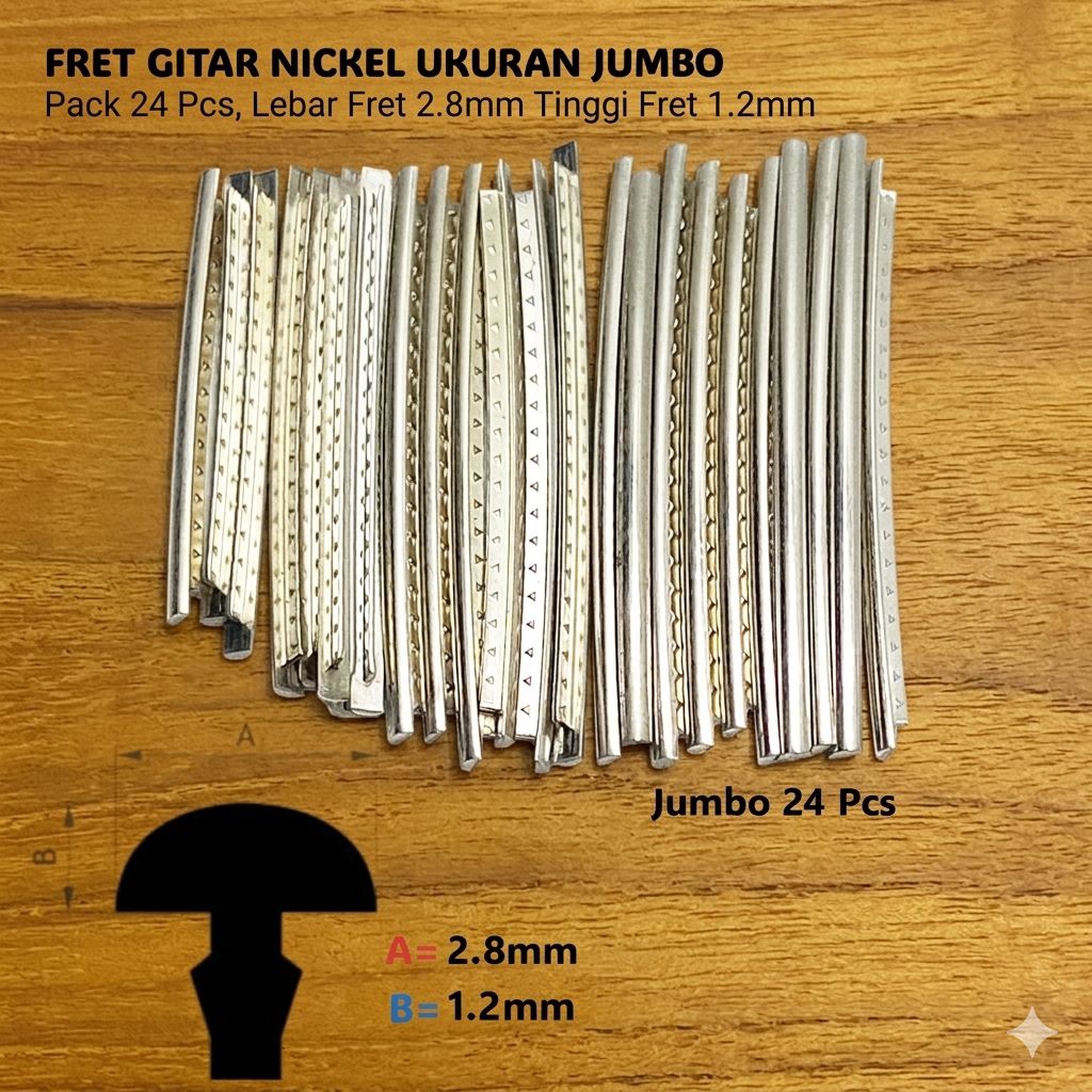 กีตาร์ไฟฟ้า Fret Acoustic 2.8 มม. 24 Fret Nickel Jumbo Size
