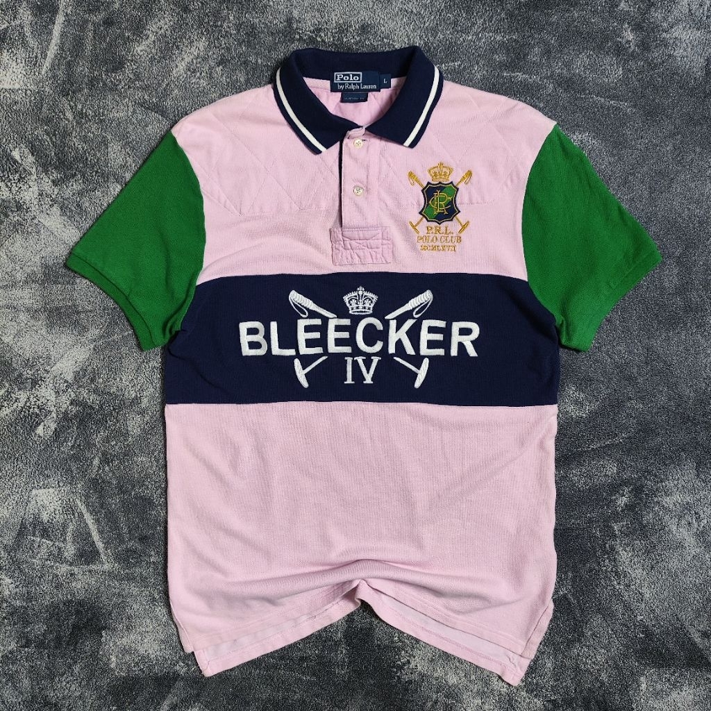 (L) เสื้อโปโล Vintage RALPH LAUREN Bleecker Rugby