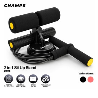CHAMPS Sit Up Stand Holder – Alat Penahan Kaki Sit Up + Tali Fitness Resistance Olahraga Portabel