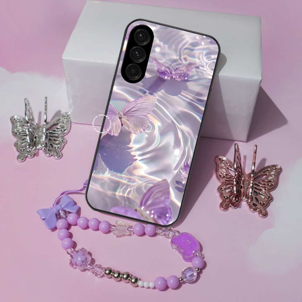 HP GANTUNGAN Glass Softcase + ที่วางโทรศัพท์ Samsung A37 Samsung A57 เคสโทรศัพท์ล่าสุด Sam A37 A57 ต