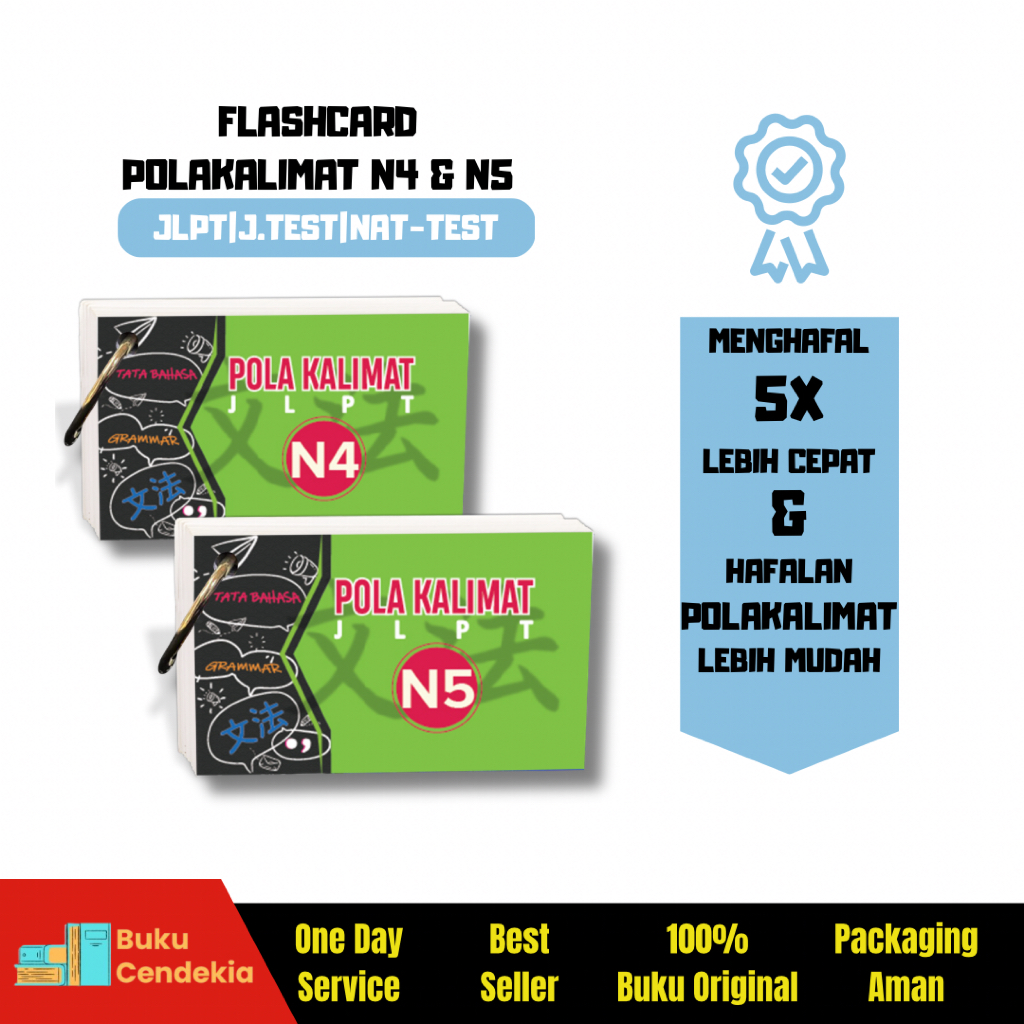 Kooba Flashcard - Flashcard KALIMAT PATTERN JLPT Level N5 N4 การ์ดจดจําภาษาญี่ปุ่น - ต้นฉบับ
