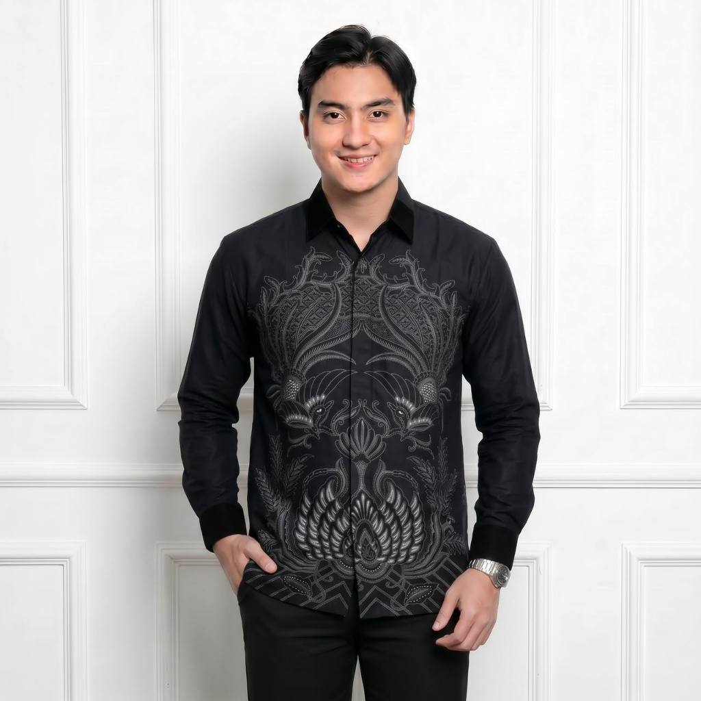 KEMEJA Azriel เสื้อเชิ้ตผ้าบาติกแขนยาวผู้ชายพรีเมี่ยม ไซส์ ML XL XXL