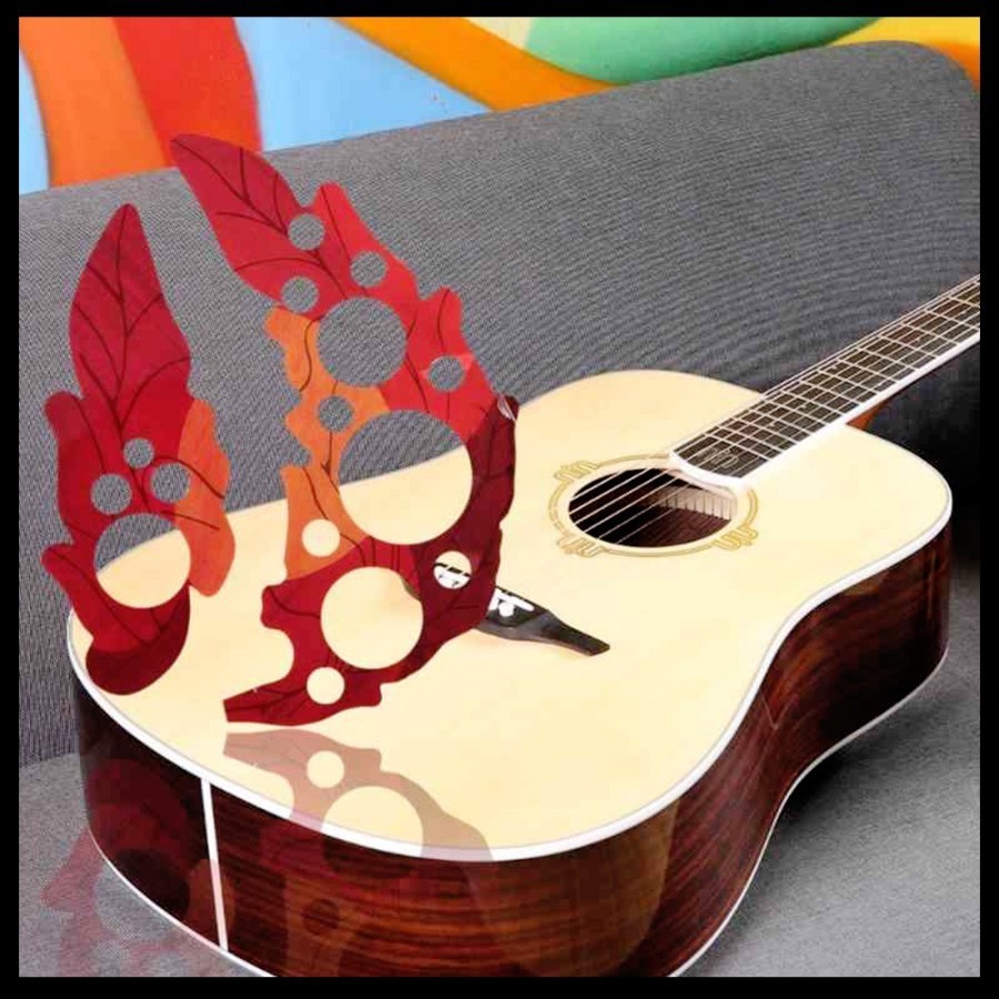 Pickguard Sticker Grape Leaf Bird Shaped Shell Ovation Acoustic