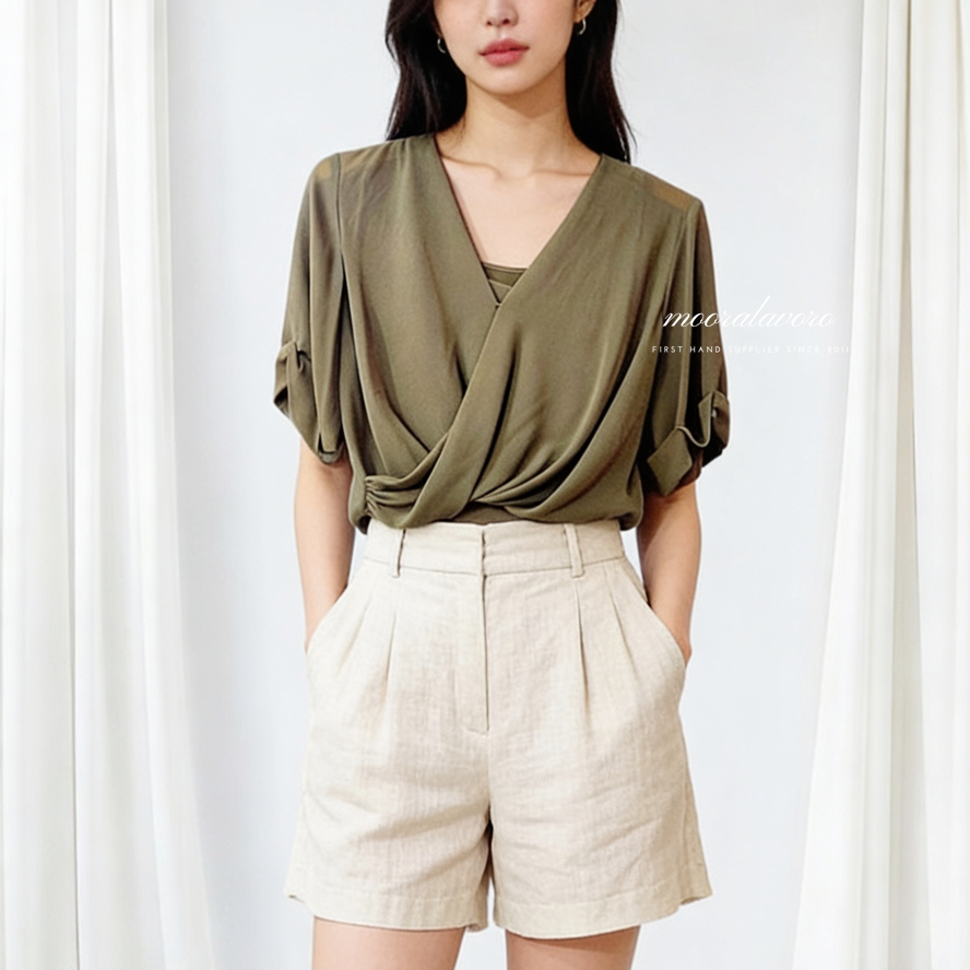 CAMILLA ARMY CHIFON KIMONO WRAP LOOSE TOP สไตล์เกาหลี READY BKK BANGKOK PREMIUM COLLECTIONS