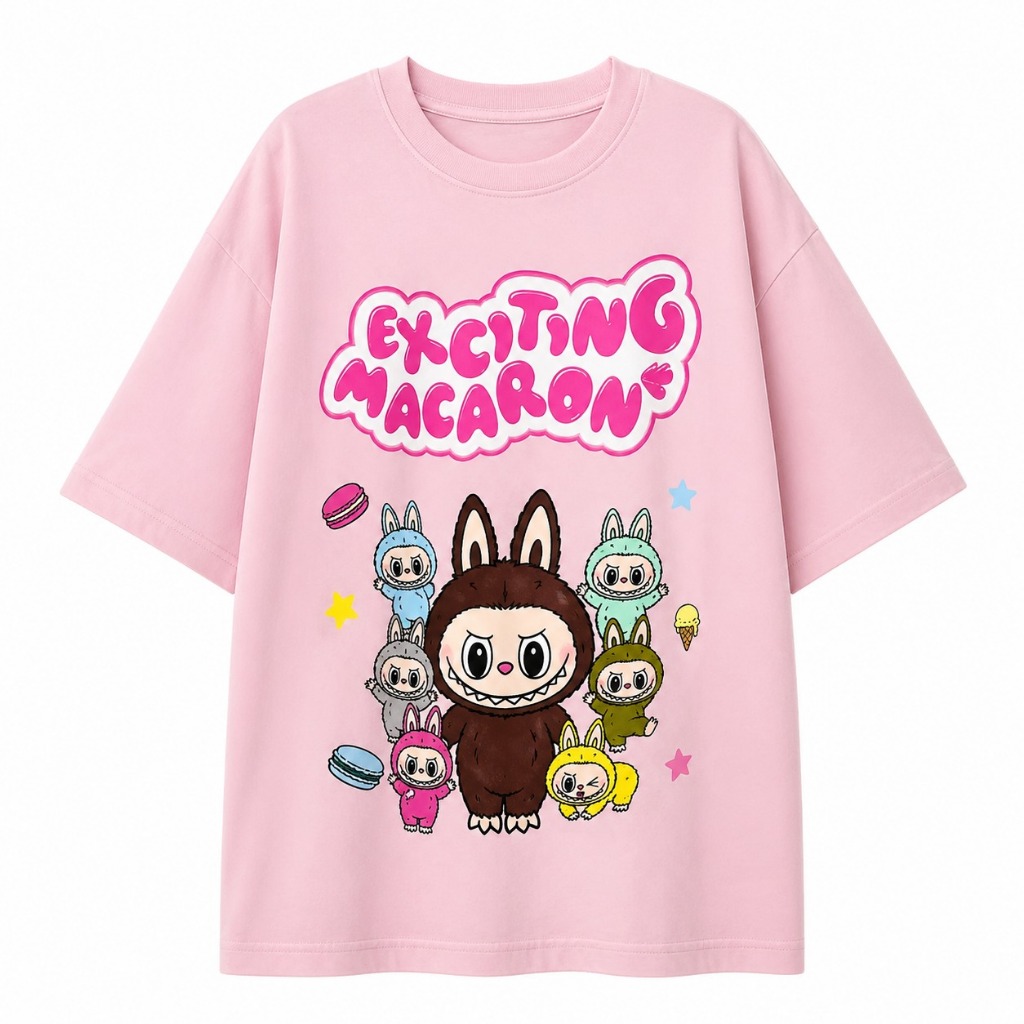 เสื้อยืด QCUMBER TOP สําหรับผู้หญิง - LABUBU MACARONS (2)