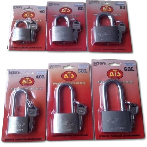 ATS กุญแจสีเงิน ขนาด 30mm 40mm 50mm 60mm คอสั้น/ยาว