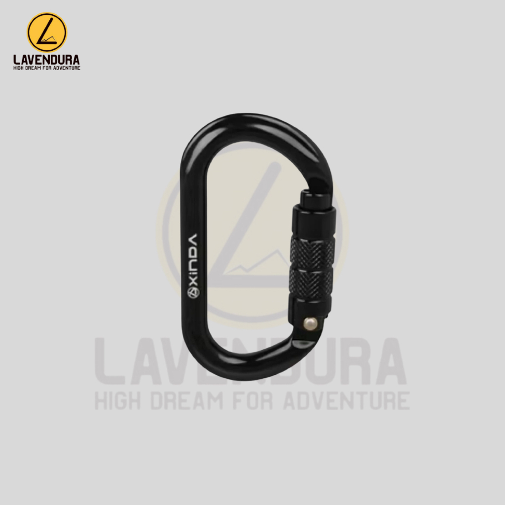 Carabiner xinda รูปไข่ autolock 25kn อลูมิเนียมสีดํา carabiner hook rock Climbing flying fox wall Cl