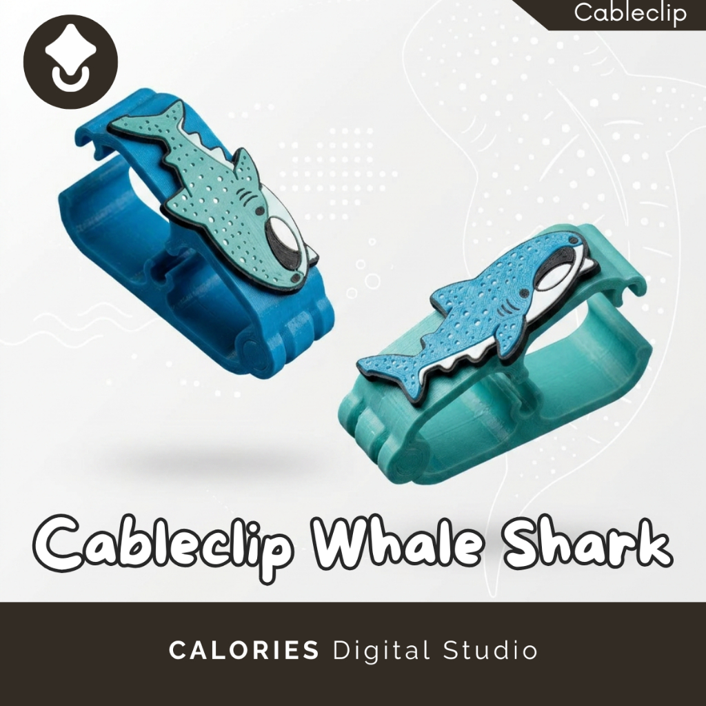 HP Whale Shark Cableclip Organizer สําหรับโทรศัพท์มือถือแล็ปท็อปสายชาร์จ Desktop Organizer ที่ไม่ซ้ํ