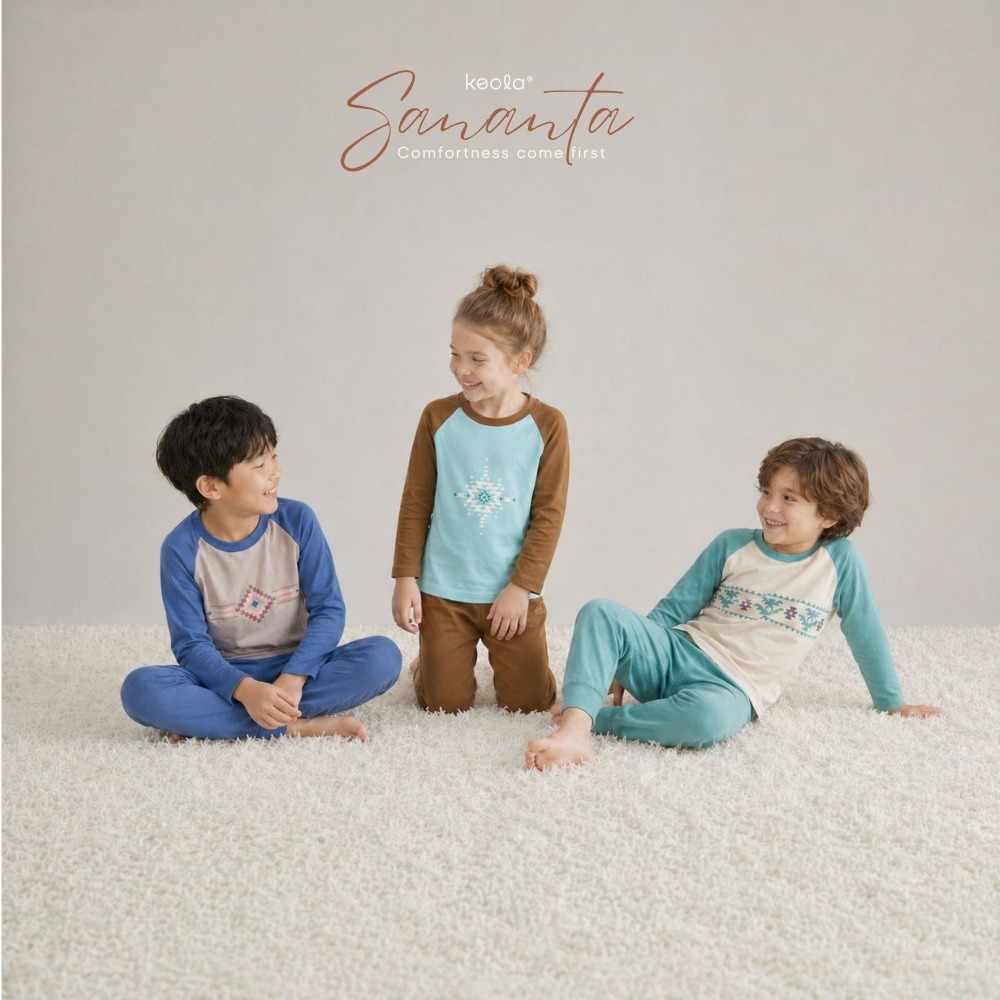 T24-Santa Series ชุดนอน Hari Raya / ความงาม ชุดนอนเด็กลําลองและสบาย ชุดนอนเด็กพรีเมี่ยม