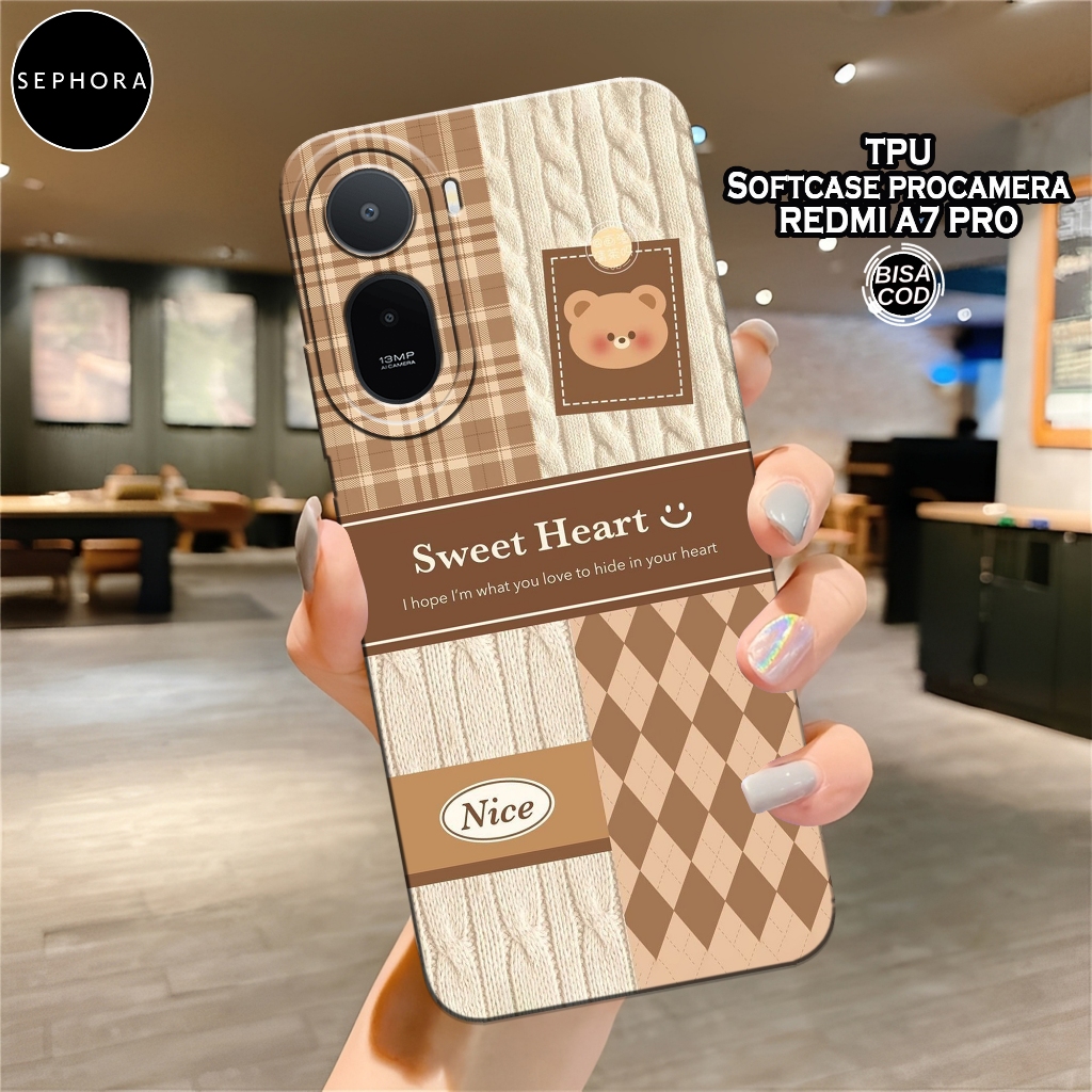 เคส HP ล่าสุด Redmi A7 Pro 2026 - เคสแฟชั่น Bear - Softcase Redmi A7 Pro 2026 - เคสกล้อง Pro - เคส R
