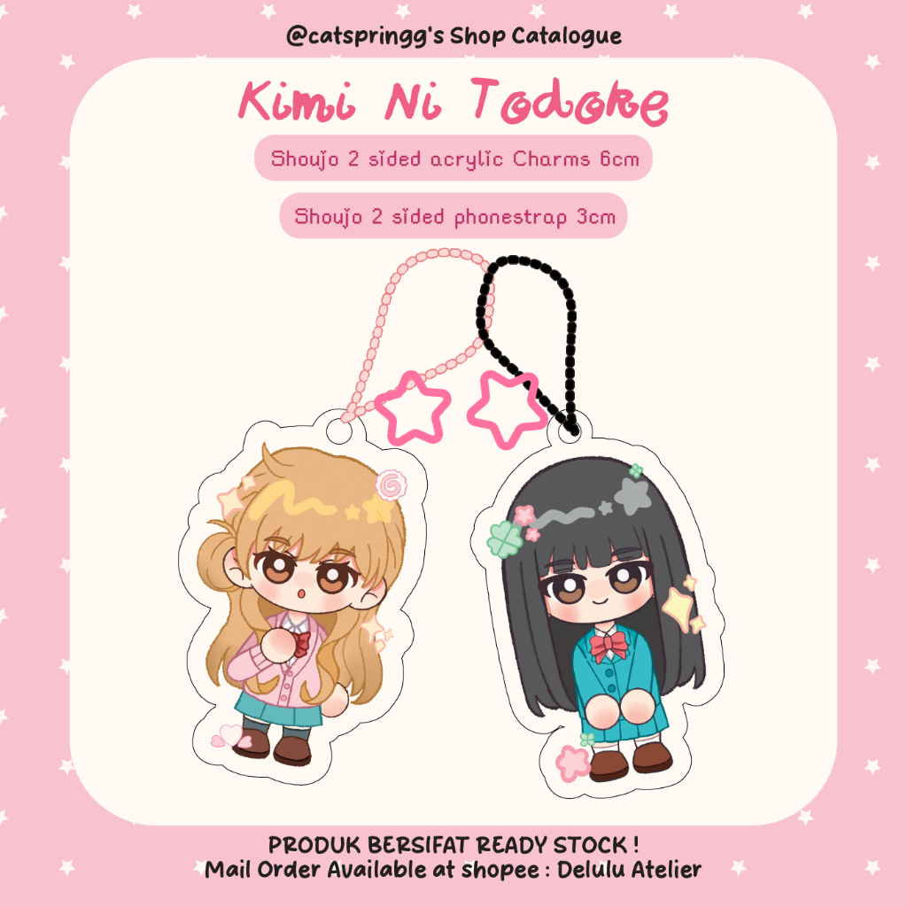 HP GANTUNGAN {Catspringg} Kimi Ni Todoke Sawako & Kurumi พวงกุญแจ Charms อะคริลิค 6 ซม. และสายรัดโทร