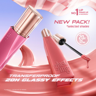 WARDAH Lip Cream Glossy Glasting Liquid Lip - Hi-Pigmented Glass Color, Ringan, Tidak Lengket, Transferproof Liptint-Lipgloss-Lipstik-Lip Tint-Lip Matte-Lipstick-Lipcream- Glossy Lip Longlasting Waterproof Tahan Lama- Makeup