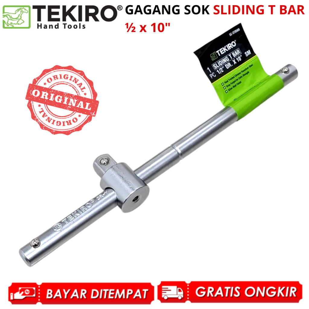 TEKIRO 1/2" x 10 นิ้วเลื่อน T Bar ซ็อกเก็ตจับ DURABLE RUST RESISTANT ORIGINAL