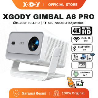 XGODY Gimbal A6 Pro Smart Proyektor LCD -Android14 - FHD 1080P - AUTO Focuse-Eye Protection-700 ANSI