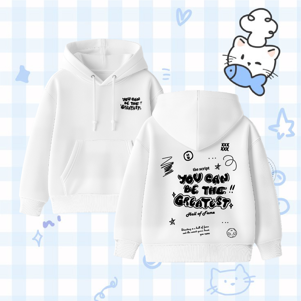 DW SHOP เสื้อฮู้ดเด็กจัมเปอร์ YOU CAN BE THE GREATEST อายุ 4-15 ปี Size M-XXL Girls & Boys