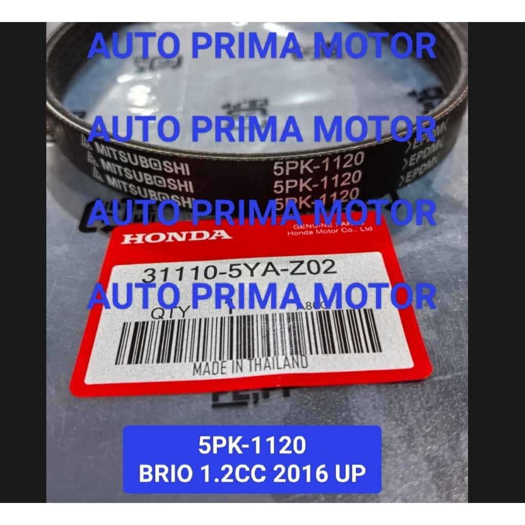 FAN VAN V BELT FAN STRAP 5PK1120 BRIO 1.2CC 2016 UP CORONA ABSOLUT TWINCAM EVO 3 EVO 4G92 5PK-1120