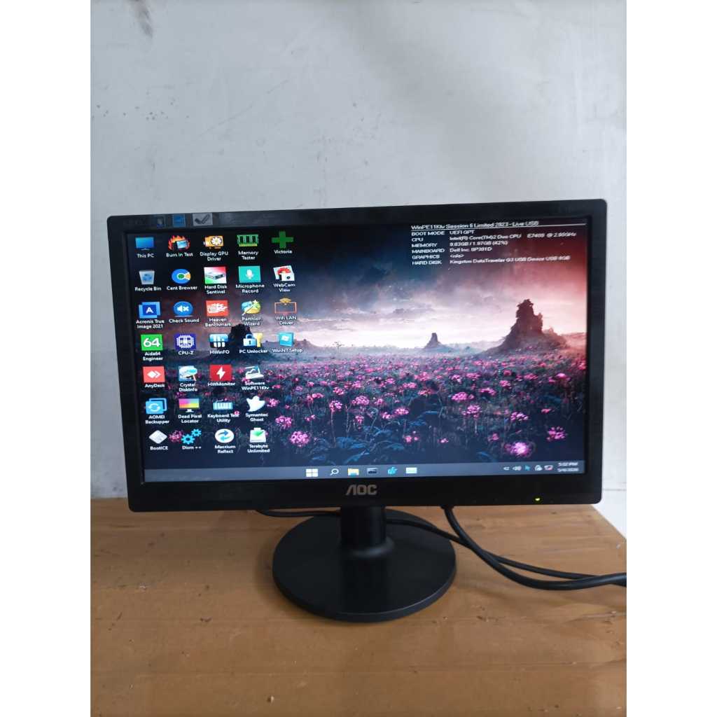 LAYAR จอ Lcd aoc e1660sw จอใส 16 นิ้ว พร้อมใช้งาน