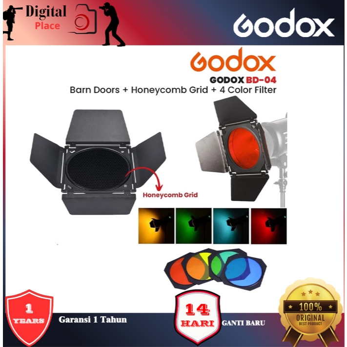 Godox Barn Door Studio Honeycomb Grid Reflector ฟิลเตอร์ 4 สี - BD04
