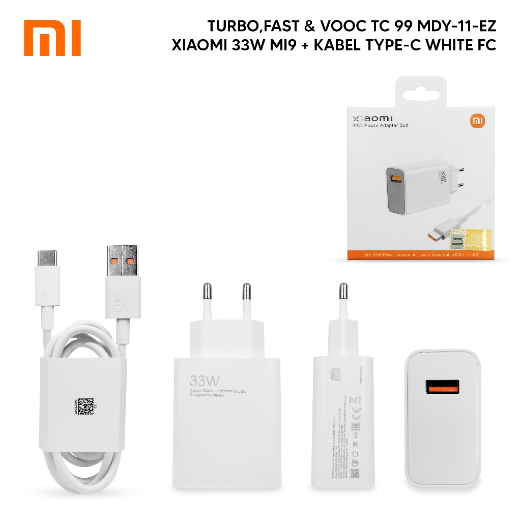 เครื่องชาร์จชาร์จเร็ว Xiaomi 33W MDY-11-EZ + สาย Type-C ดั้งเดิม