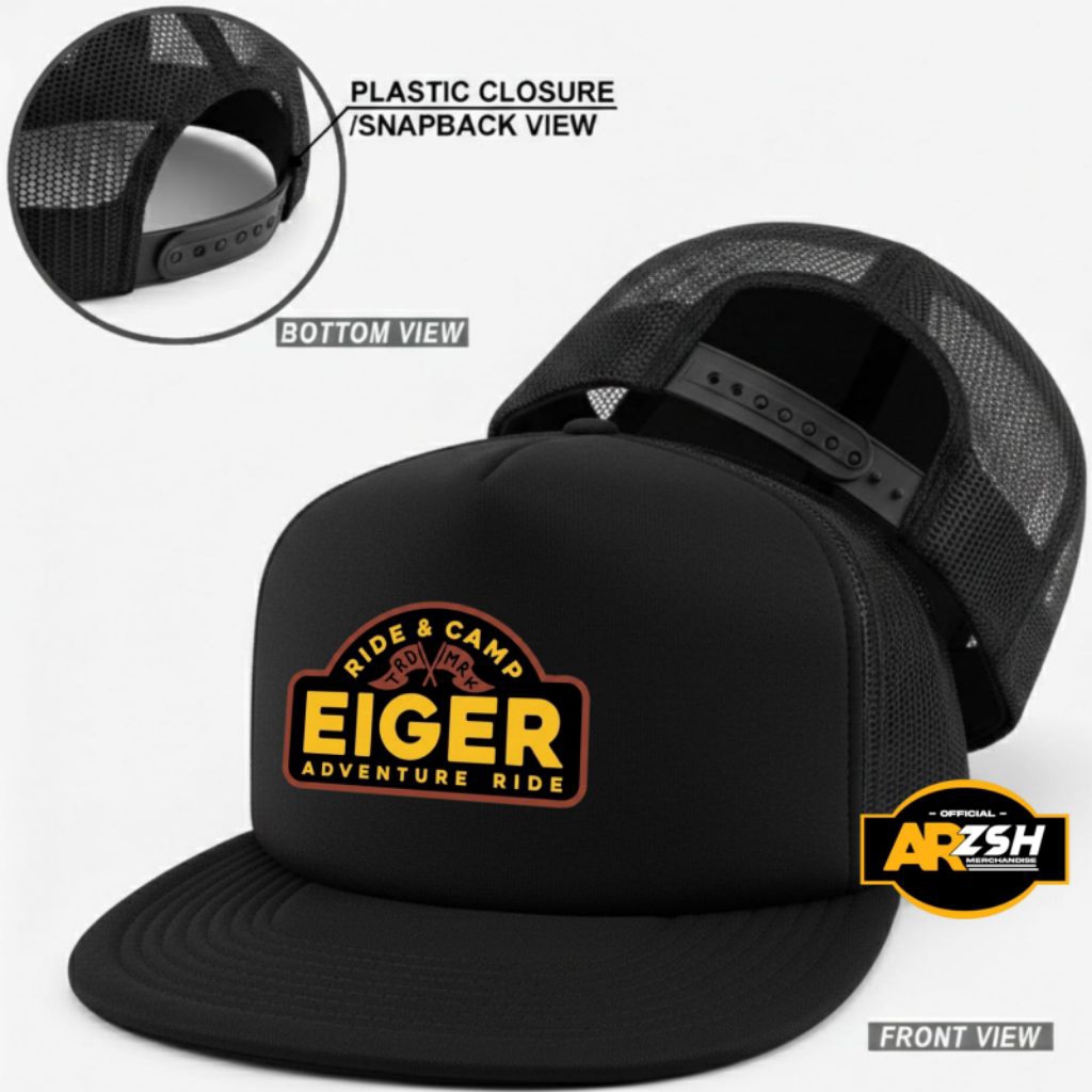 หมวกตาข่าย Snapback / EIG RIDE&CAMP Snapback Trucker Hat / หมวก Trucker Unisex / หมวก Snapback / หมว