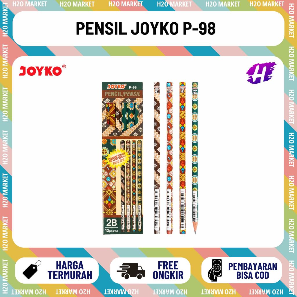 [H2O] ดินสอบาติก Joyko P-98 2B (1 แพ็ค 12 ชิ้น)