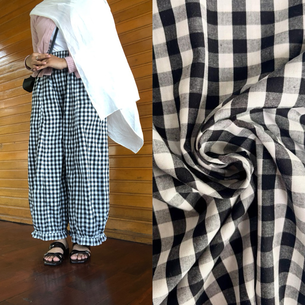 [BIGSIZE up to BB 90kg] กางเกงบอลลูน Gingham by Wearing Basita (กางเกงบอลลูน / กางเกงขนาดใหญ่ / กางเ